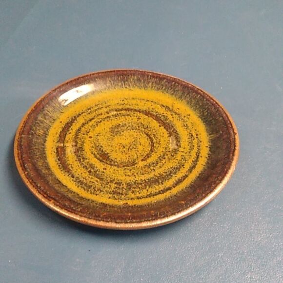Vibrant Blue and Gold Handcrafted Stoneware Berry Bowl from Blanket Creek - Picture 4 of 8